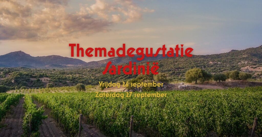 Themadegustatie Sardinië 26 & 27 september.